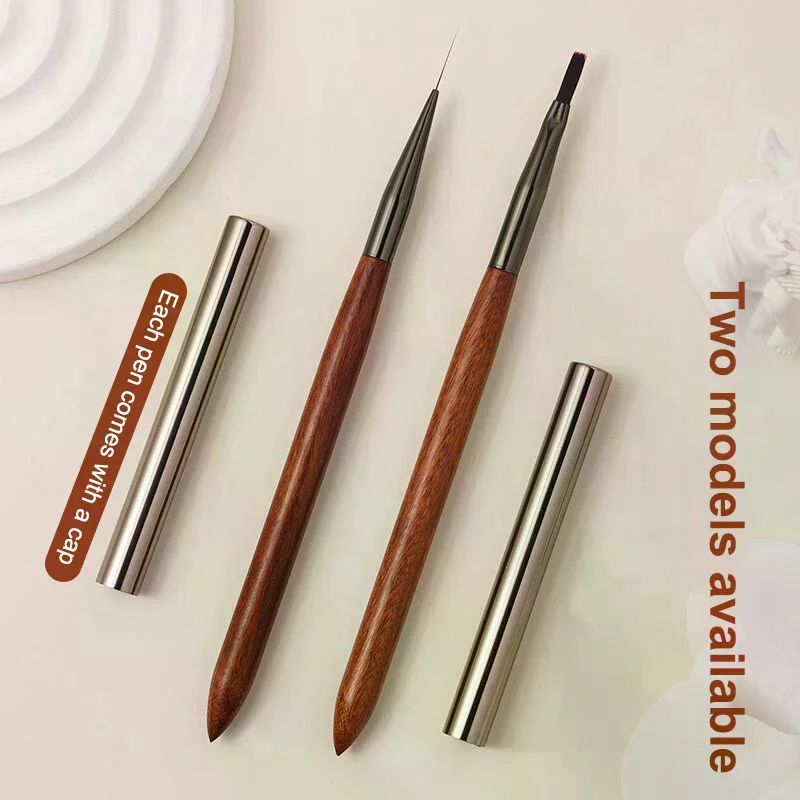 Durable Sandalwood Pole Nail Art Brush Professional Nail Liner Brush Nail Art Phototherapy Pen Nail Painting Brush