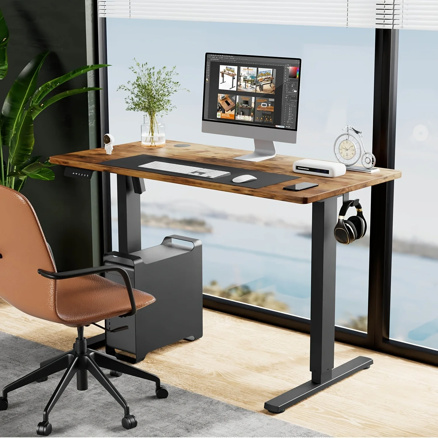 Height Adjustable Electric Standing Desk - 40/48/55/63 Inch Electric Sit-Stand Desk, Ergonomic Design, for Home Office, Café, Food Service & Events, 4 Color Options, Gaming Workstation