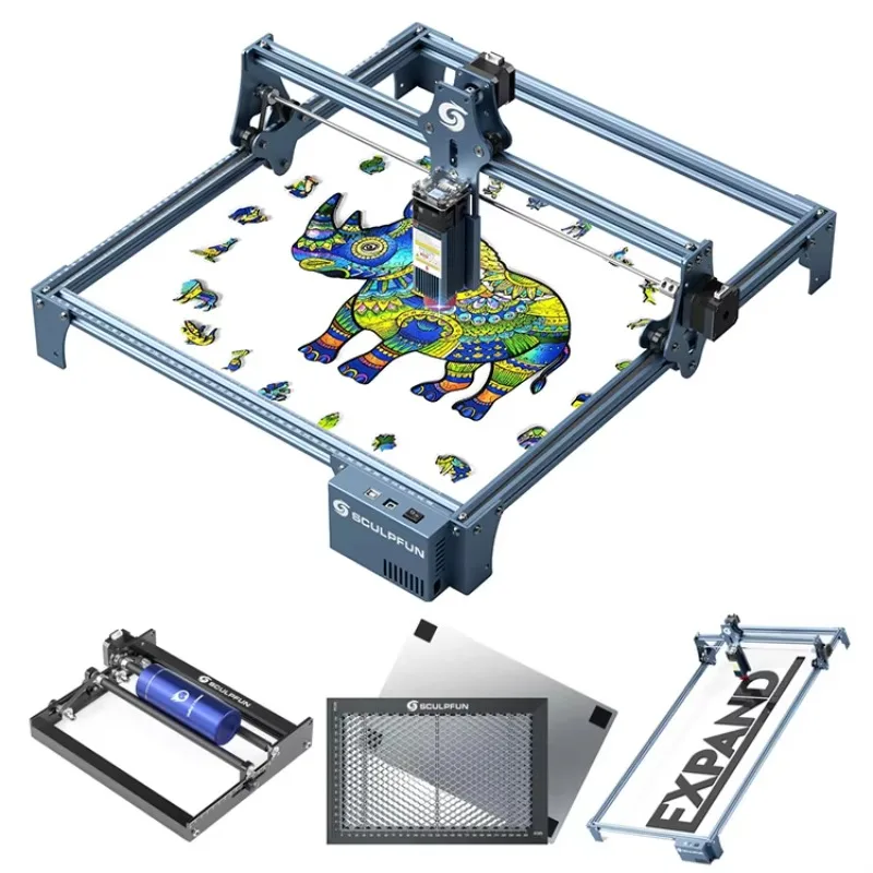 

S9 5.5W 4 in 1 Laser Cutting Engraver Rotary Roller Extension Kit 400*400mm Honeycomb Panel Laser Engraving Machine