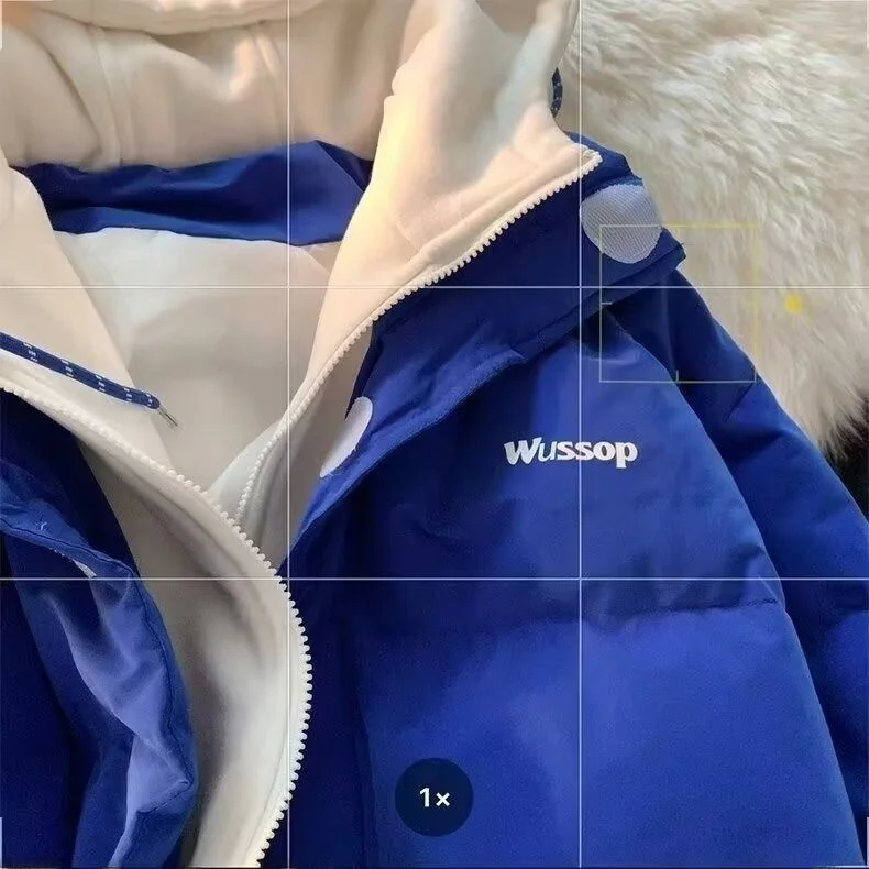 

Men's Winter Thiened Fce Lined Bread Coat Simple Faionable Harajuku Sle Cotton Jaet Youth ular Daily Wear