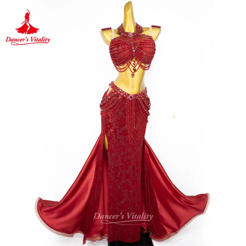 BellyDance Costume for Women Customized High End Luxury Rhinestone Tassel Set Adult Children Oriental Dance Performance Clothing