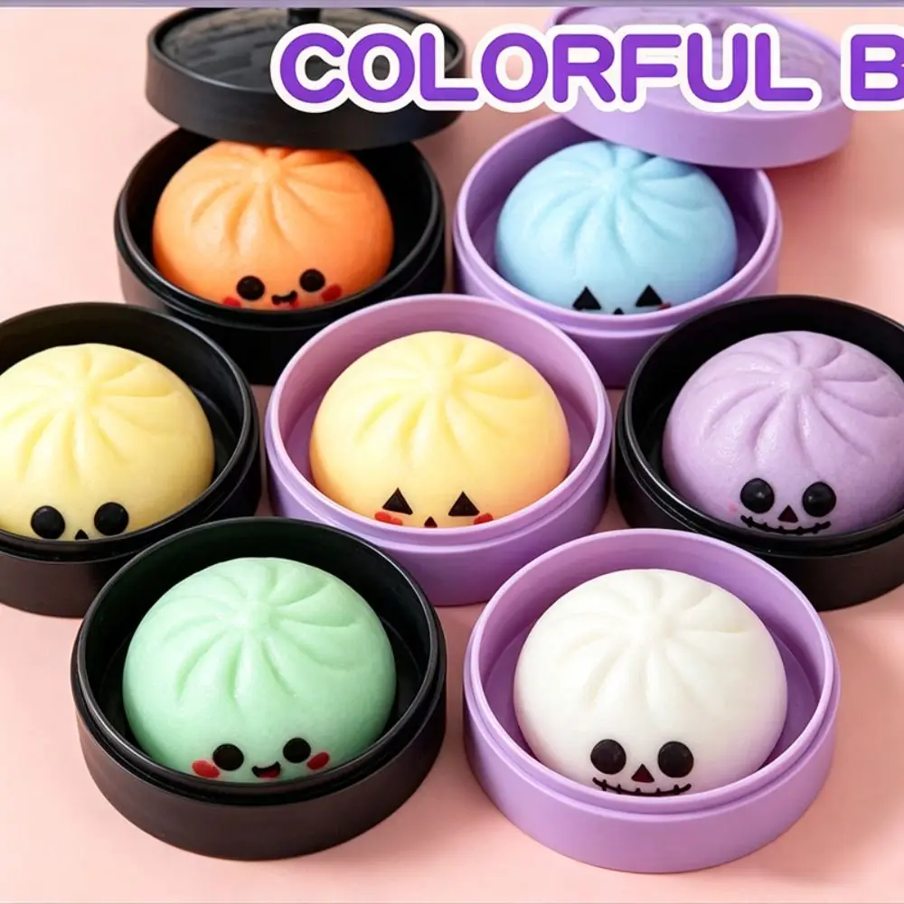 24pcs/set Soft Cute Mini Dumplings Squishy Christmas Food Shape Squishy Crystal Bun Pinch With Steamer Fidget Sensory