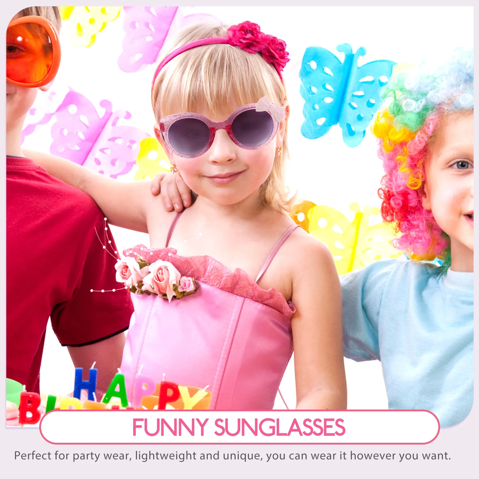 

Sunglasses Bowknot Plastic Summer Cartoon Funny Photo Prop Lightweight Unique Party Stylish