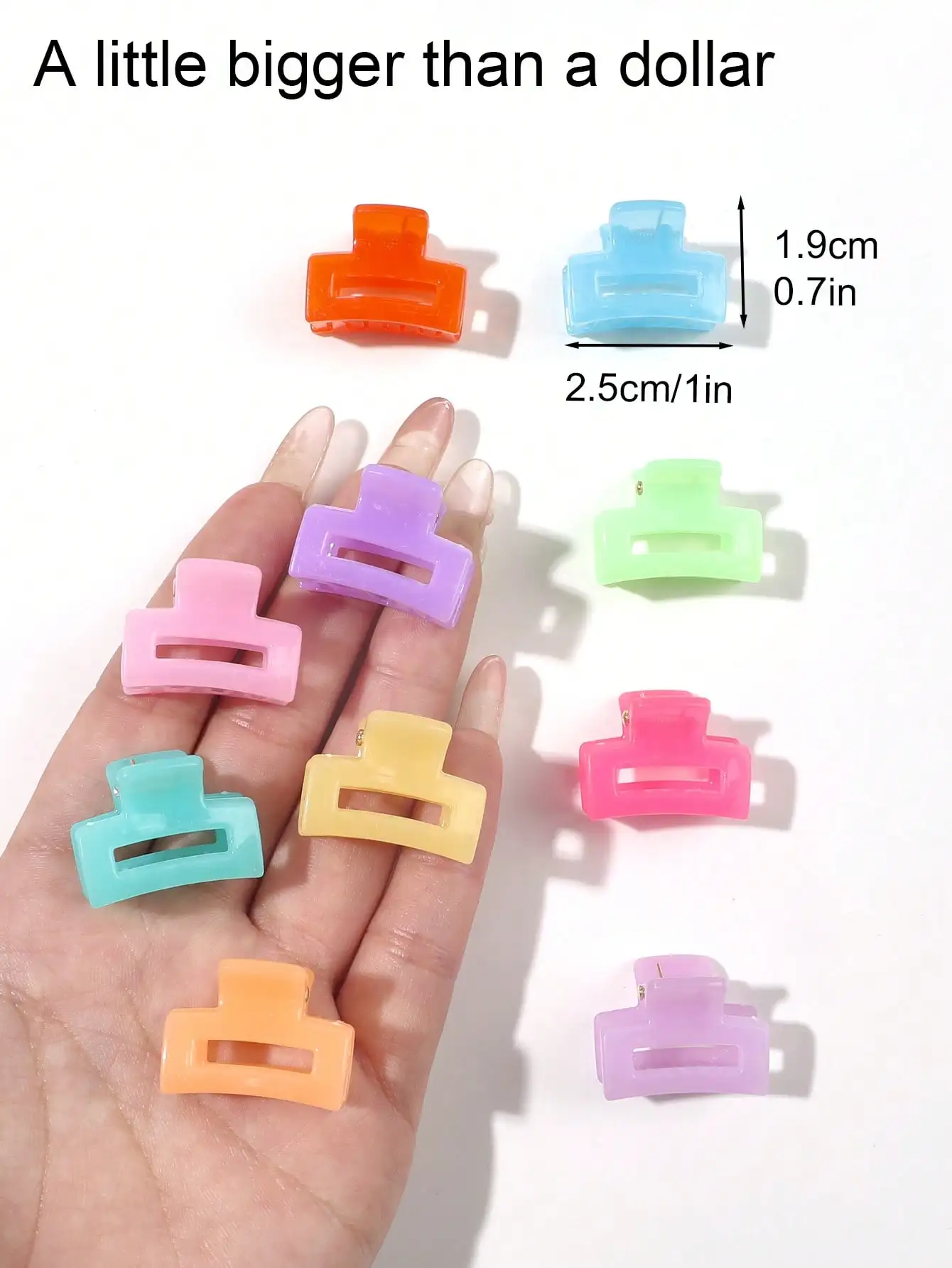 10 Stück Sommer-Macaron-Haarspangen für Frauen und Mädchen, 2,5 cm Rechteckige Haarklammern für Dünnes und Dickes Haar – Detail 20