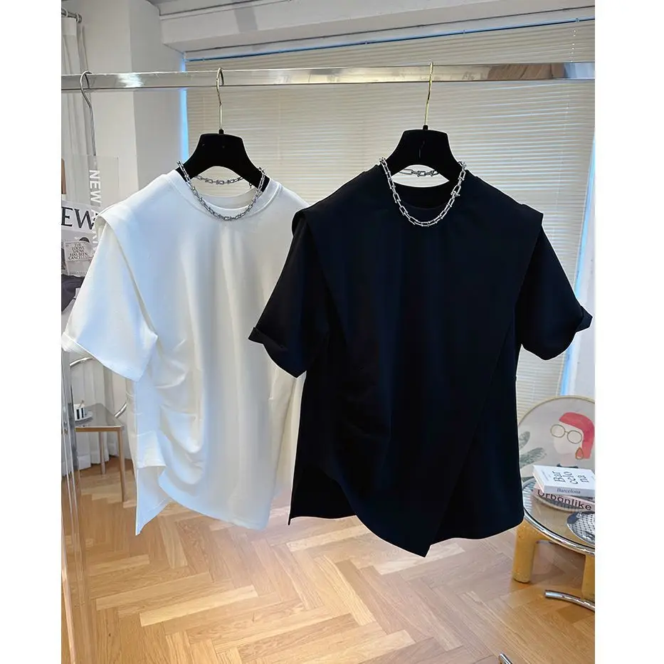 Nomikuma Fashion Short Sleeve O-neck Woman Tshirts Summer 2023 New Solid Tee Tops Causal Solid Elegant Graphic T Shirts