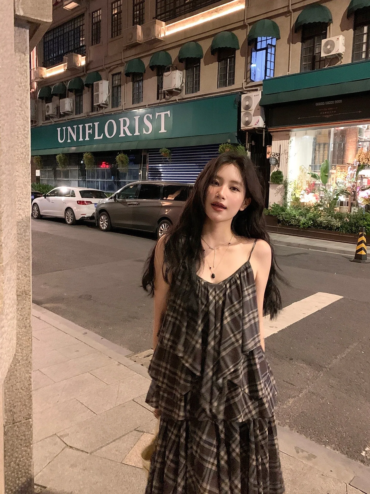 

Женский комплект DaqianwithU: клетчатая свободная асимметричная юбка и верхняя одежда для лета, повседневный двухсоставный ансамбль