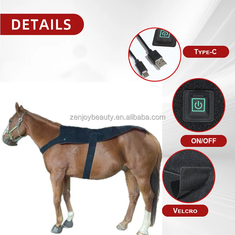 Equine Wellness Built-in Battery Horse LED Red Light Therapy Mat with Infrared Rechargeable Pulse & Timer