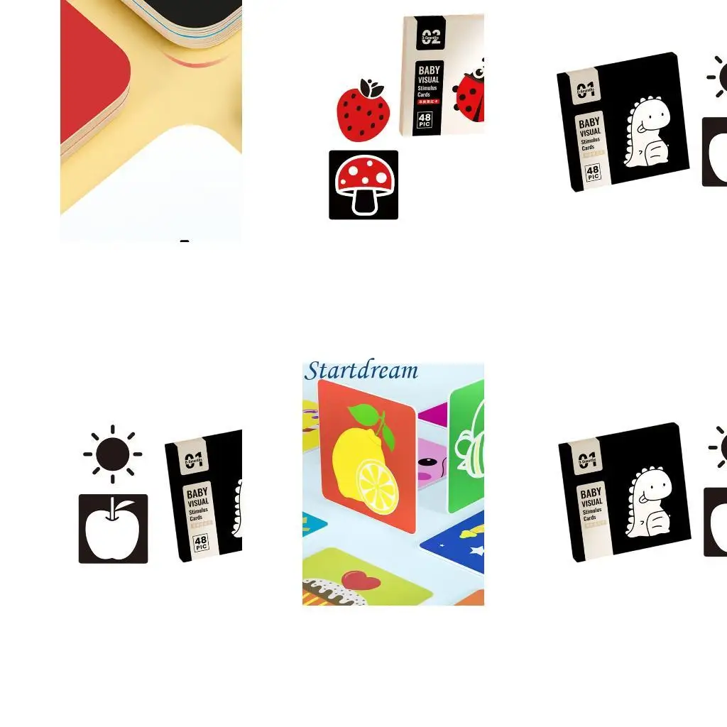 

Sensory Black White Contrast Baby Card Sensory Cards для новорожденных K92C