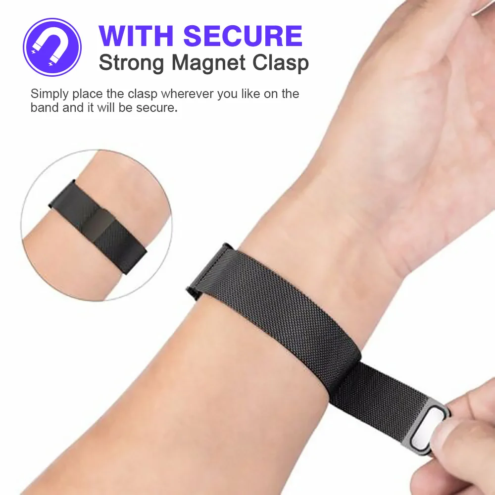 22mm 20mm Strap for Samsung Galaxy Watch 7 6 5 4 Band Magnetic Bracelet for Samsung Watch Classic 42 46 47mm Gear S3 Amazfit GTR image 3