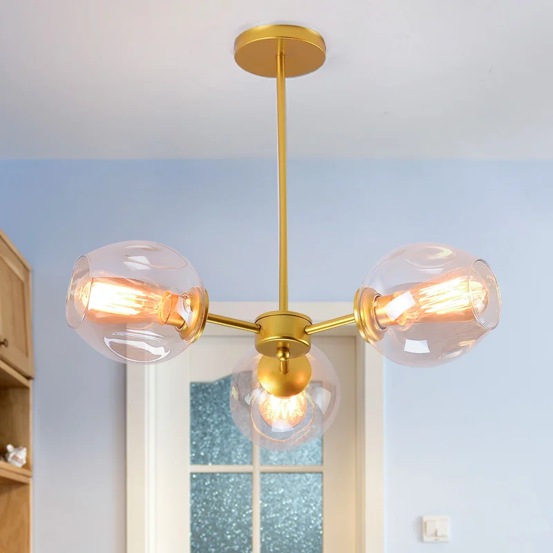 

Loft Minimalist Chandeliers The Beanstalk LED Retro Lamps Art Decoration Lights E27 Industrial Glass Chandelier For Restaurant