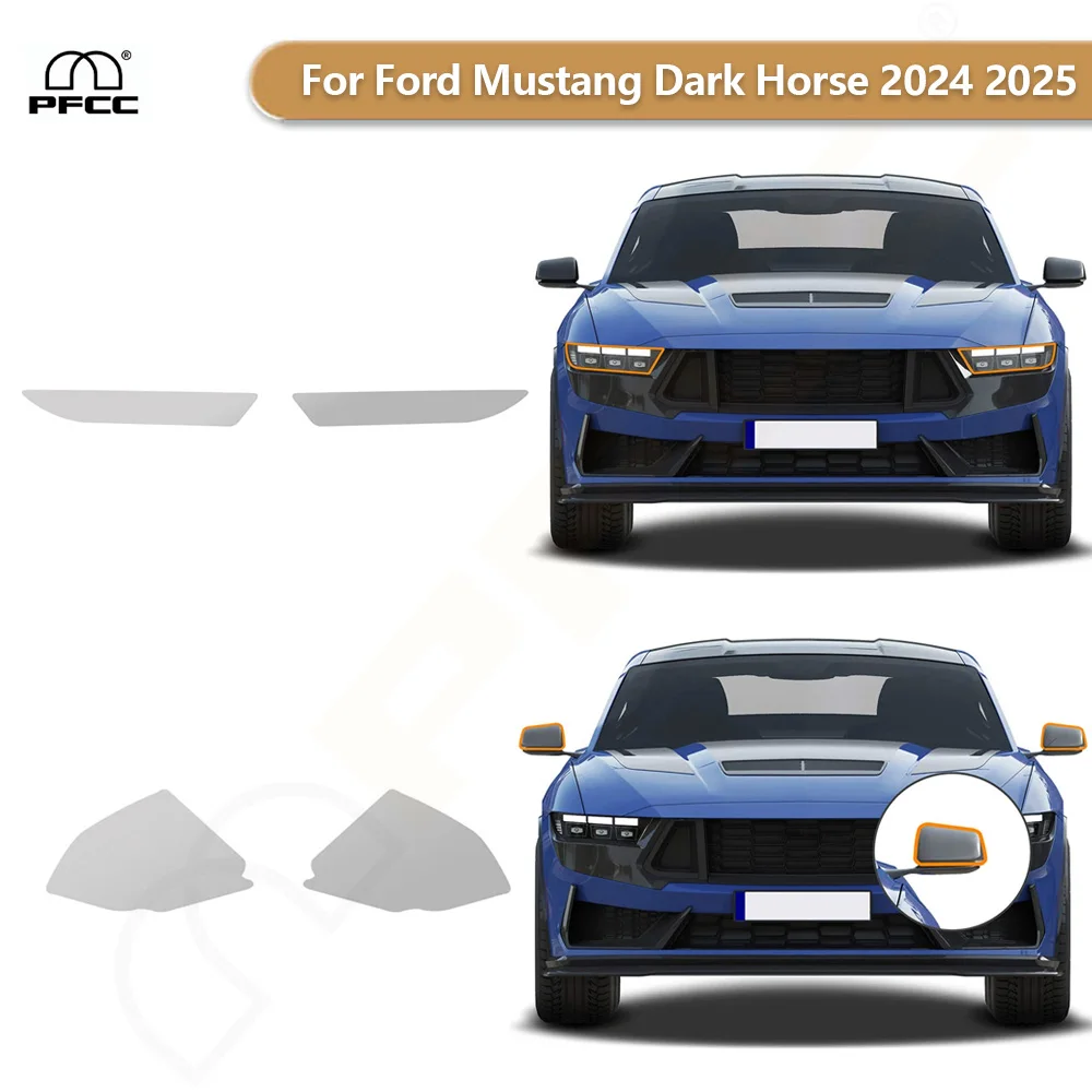 

Headlight Rearview Paint Protection Film for Ford Mustang Dark Horse 2024 2025 Pre-cut TPU PPF Clear Bra Anti-scratch Resistant