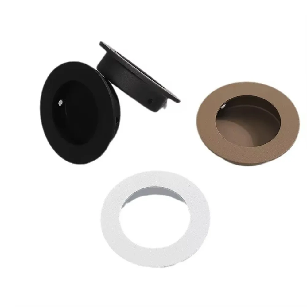 Stainless Steel Recessed Door Handle Round Shape Flush Mount Cabinet Handles Concealed Installation Embedded Door Knob