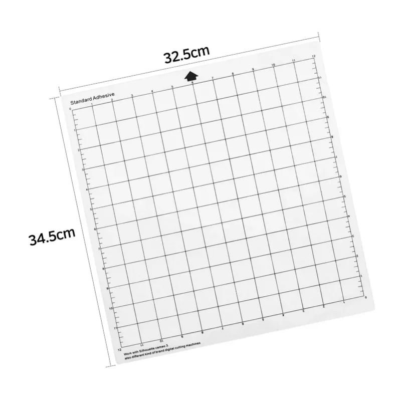 Transparent Adhesive Mat Replacement Cutting Mat with Measuring Grid 12X12-Inch for Silhouette Cameo