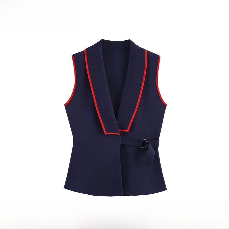 

Spring Summer New Arrival Women's Vest Double Button Double Front Versatile ZR Style Fashionable Outerwear Polyester Fiber