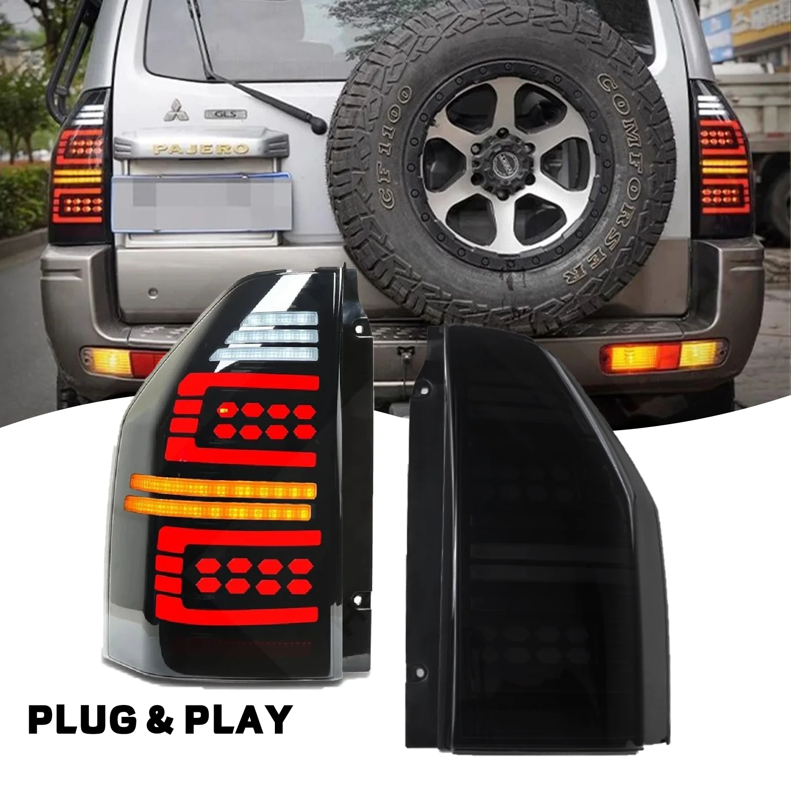 

Car LED Rear Taillights for Mitsubishi Pajero V73 2009 - 2020 Animation Rear Lamps LED Taillight Assembly