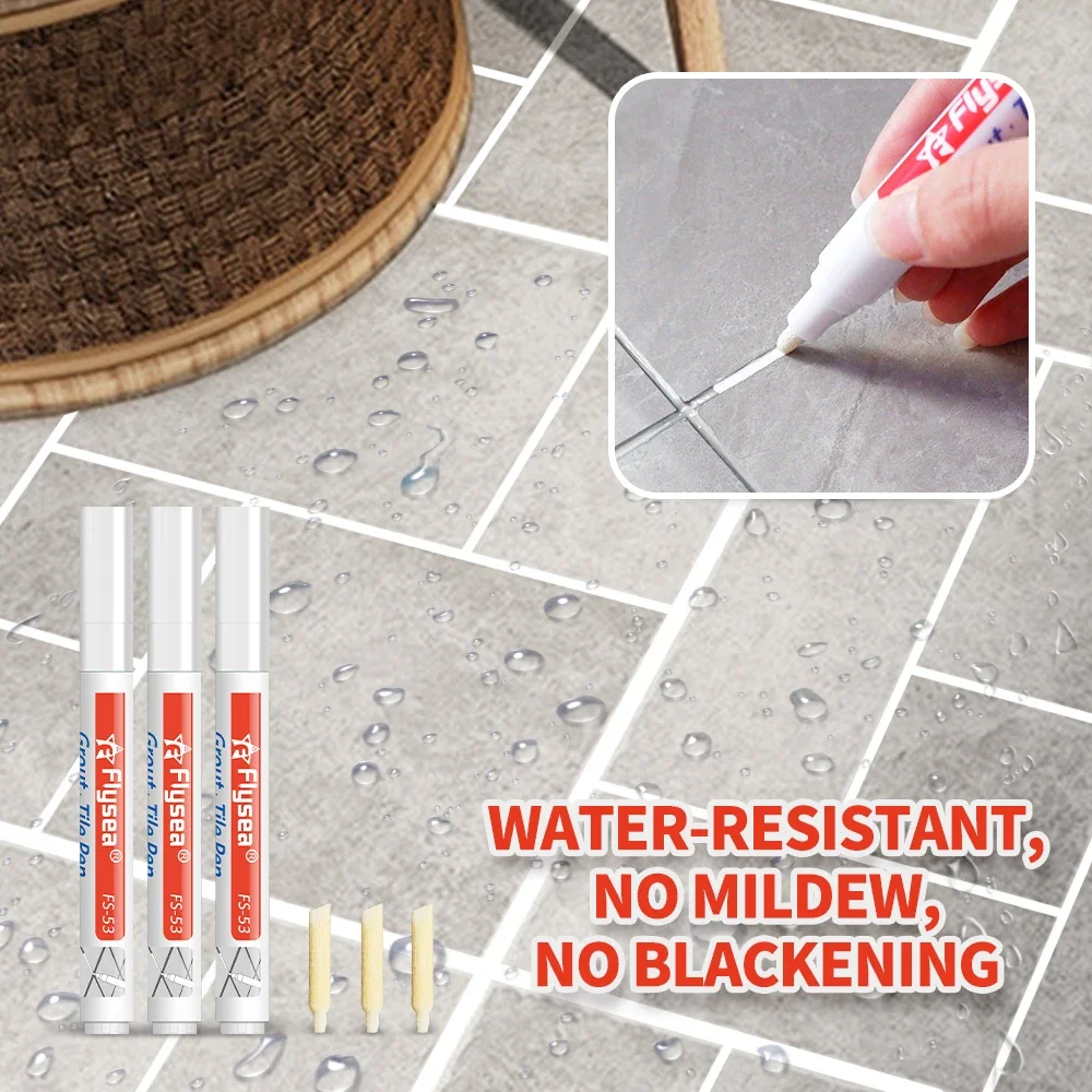 Permanent Tile Pen Wall Grout Restorer Pens White Repair Marker Grout Tile Pen Restorer Pen Renew Repair Tile Wall Floor image 3