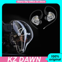 Kz Dawn Dynamic Earphones Wired Equipped With Microphone Remote Control Ergonomics Customized Sports Music Headphones