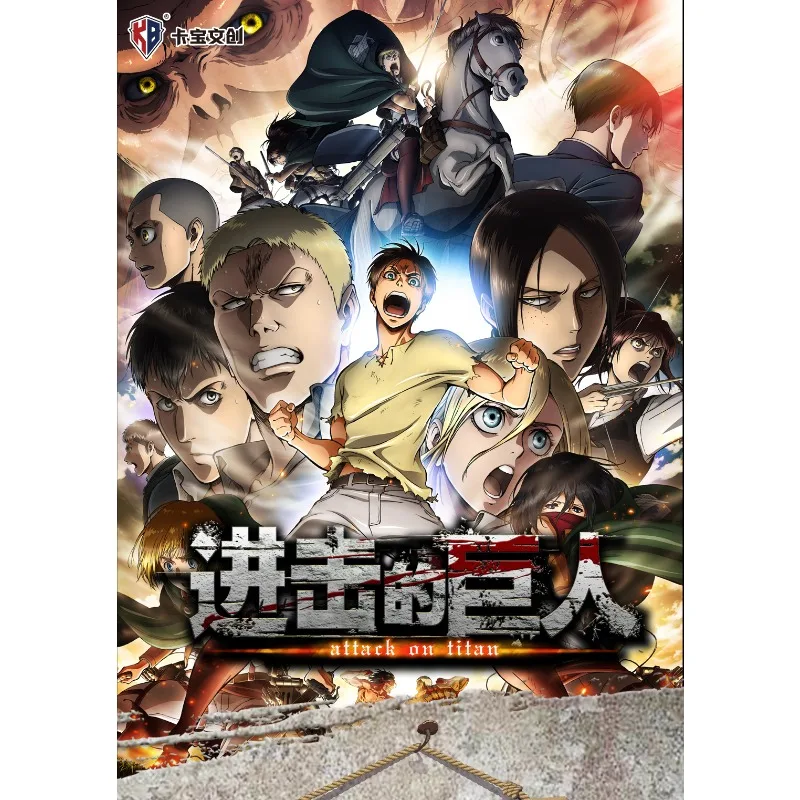 Japanese Anime Attack On Titan Game Collection Cards Bar Badge Shining Lomo SR SP Card Game Postcards Toy Fan Kids Boys Gifts