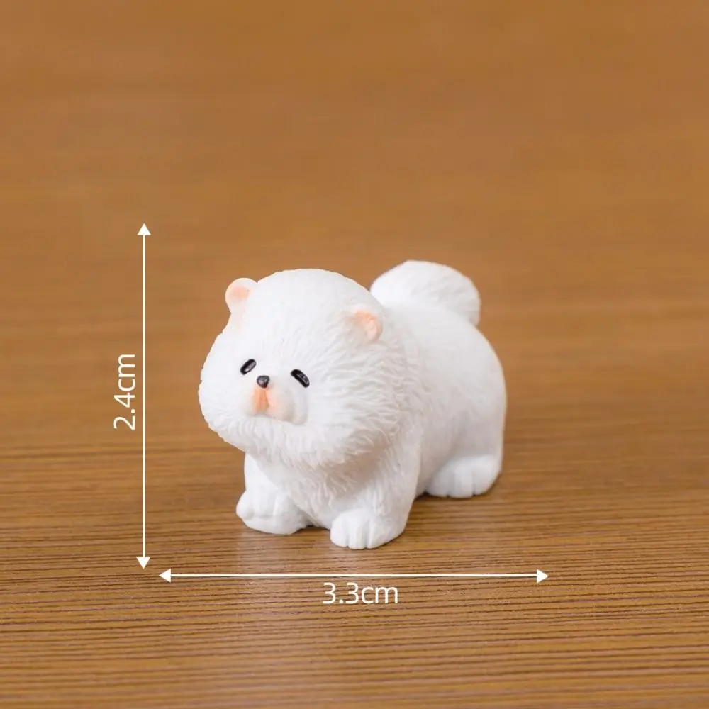 Resin Cute Dog Figurines Miniatures Realistic Handmade Animal Figurines Cartoon Funny Micro Landscape Ornaments Balcony