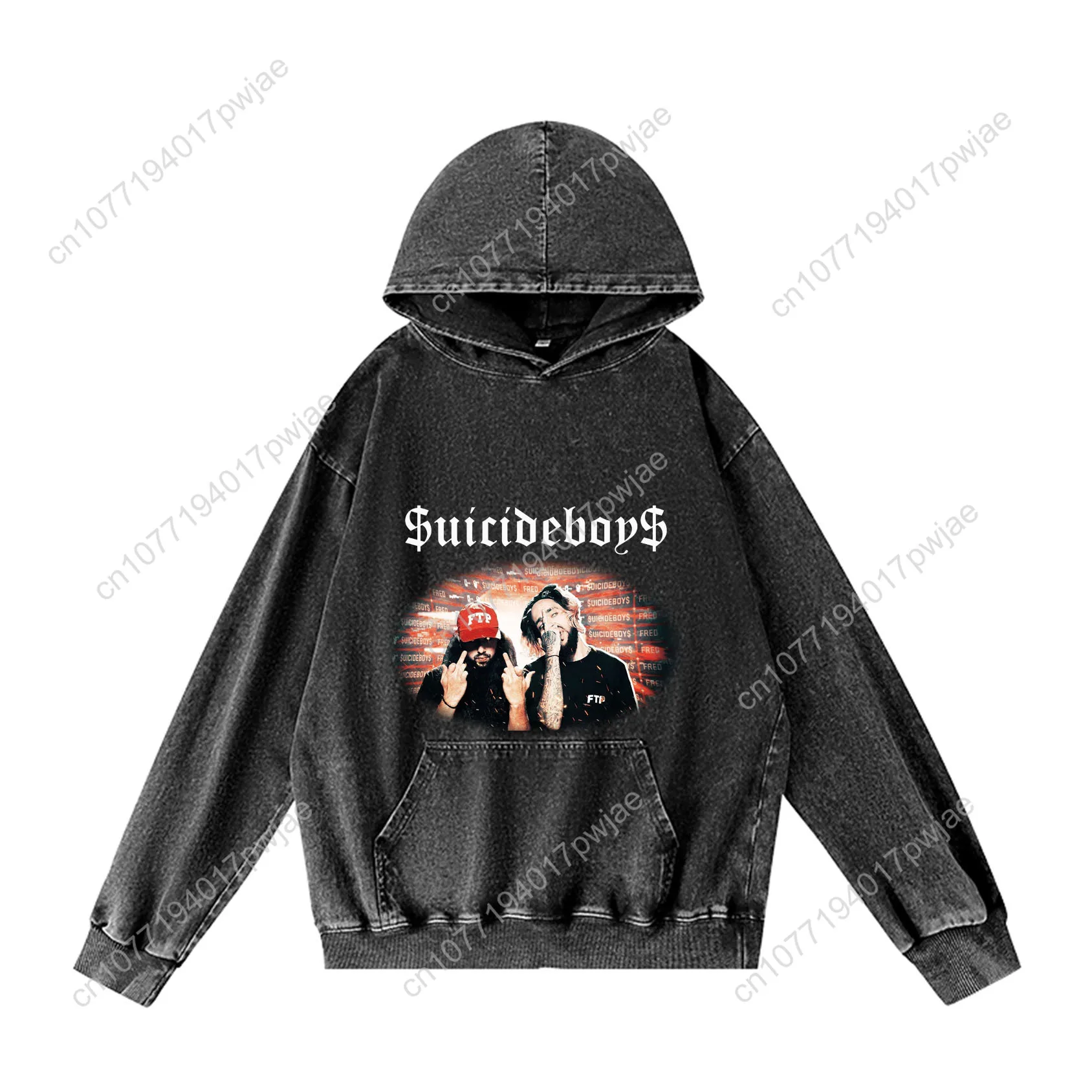เสื้อฮู้ดดี้ฮิปฮอป Suicideboys สำหรับผู้ชายและผู้หญิง สไตล์วินเทจ มีกระเป๋า เสื้อโอเวอร์ไซส์ สามารถสั่งทำได้