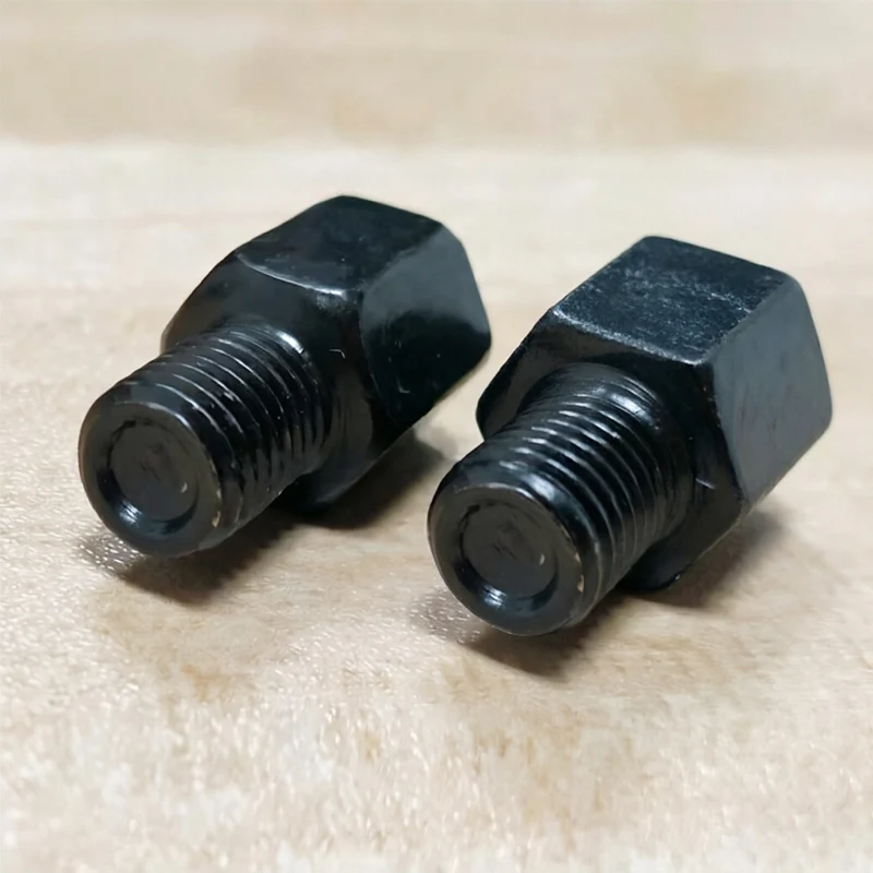 Pair Black Mirror Adapters M10 10MM M8 8MM Motorcycle Rearview Mirrors Conversion Bolt Clockwise Right Hand Thread image 5