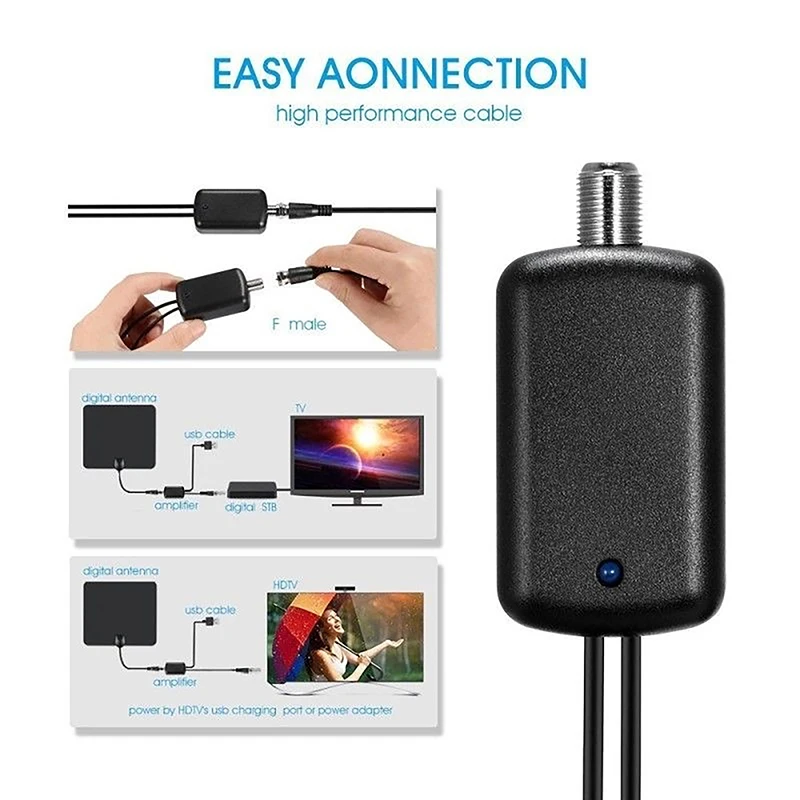 AMPLIFICADOR DE antena HDTV 4K de bajo ruido, amplificador de señal de TV de alta ganancia, accesorios de televisores UHD