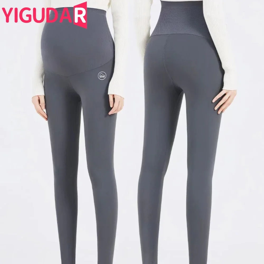 

2025High Waist Pregnancy Leggings Skinny Maternity Clothes for Pregnant Women Belly Support Knitted Leggins Body Shaper Trousers