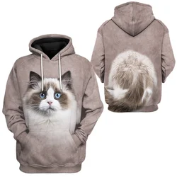 Autumn Funny Animal Cat 3D Print Hoodies Men Women Fashion Casual Sweatshirts Oversized Hoodie Pullovers Tracksuit Clothing