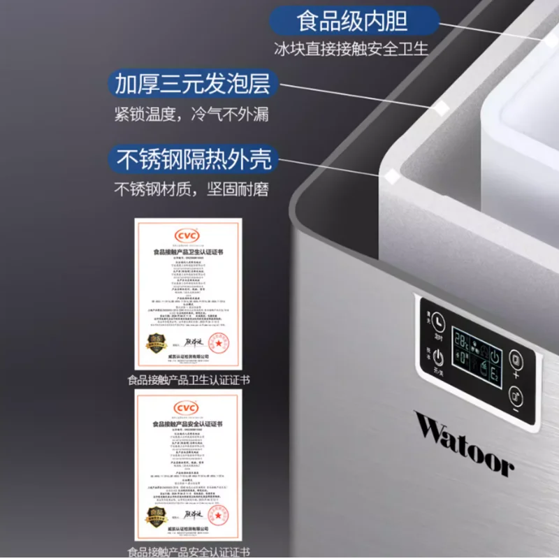 ماكينة صنع الثلج الكهربائية المربعة الشكل ماكينة صنع الثلج الأوتوماتيكية المحمولة لمقهى البار 30 كجم / 24 ساعة #1