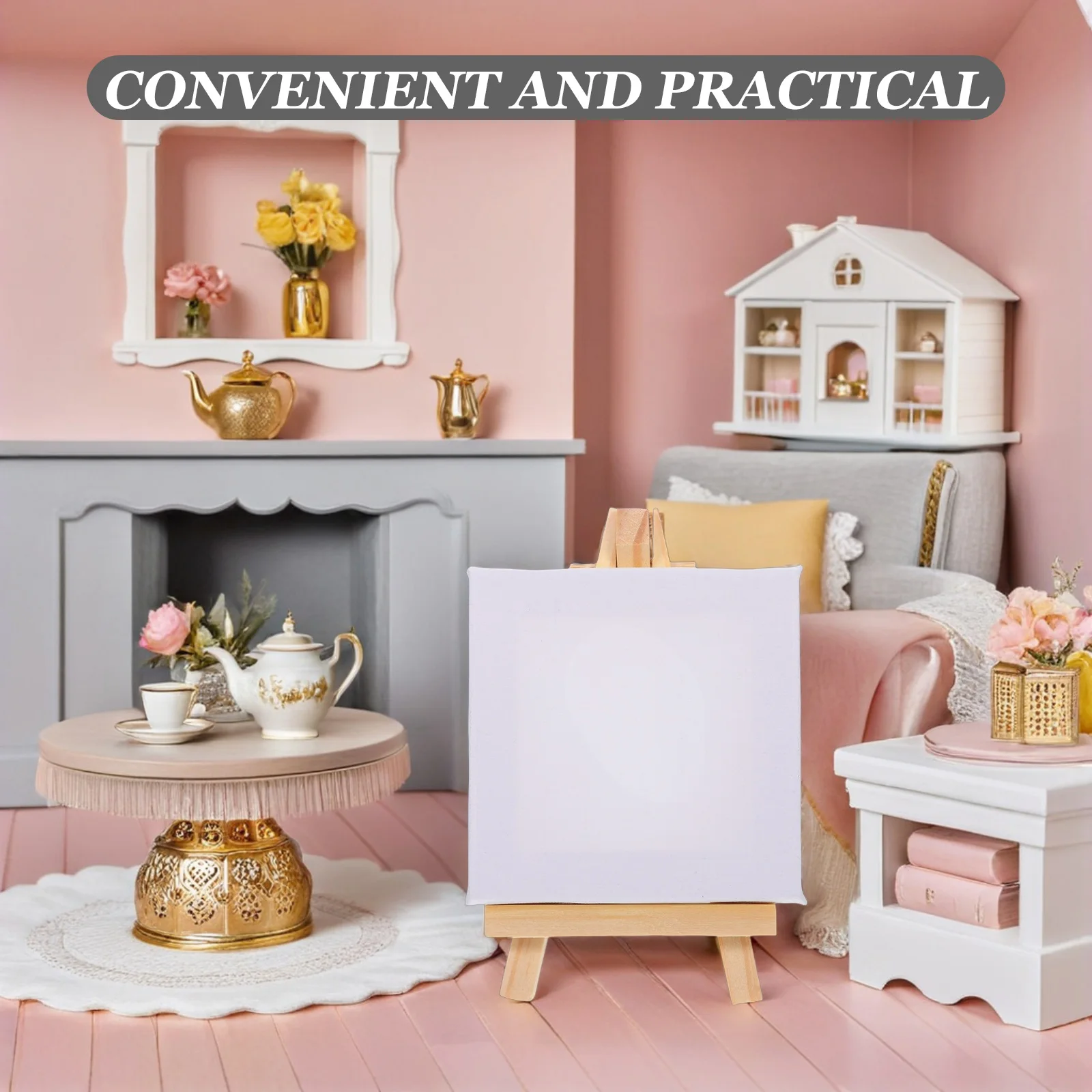 18 set Natural Wood Cotton Multi Function Canvas Panels Mini Easel Triangle Structure Stretched Painting Frame For Student Oil