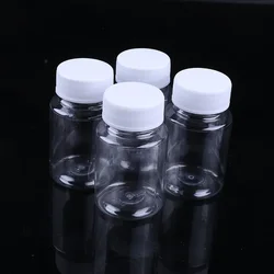 100Pcs 15ml/20ml/30ml/60ml Transparent Plastic PET Refillable Seal Bottles Vials Reagent storoage Container Plastic cap