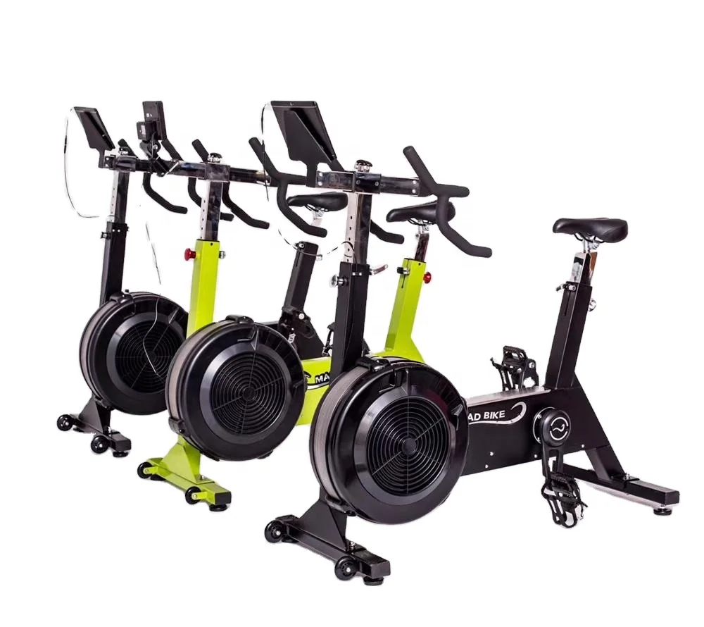 Commercial Gym/Home Fitness Spin Air Bike with Adjustable Wind Drag Resistance Portable Design Exercise Fan Bike