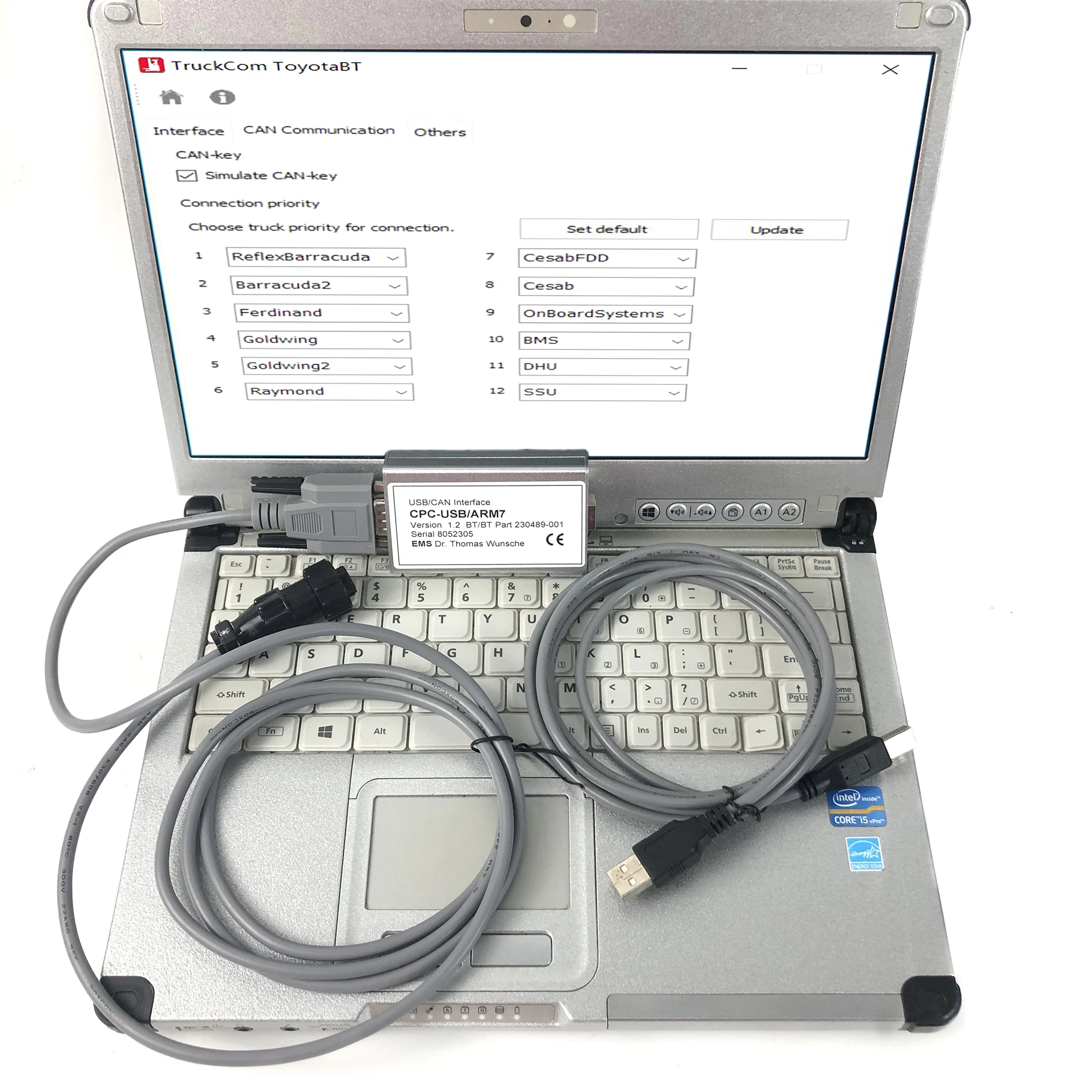 C2 laptop＋For Toyota Bt Truckcom Auto Scanner Usb Can Interface Cpc-Usb Diagnostic Tool For Toyota Truck Forklift Stacker