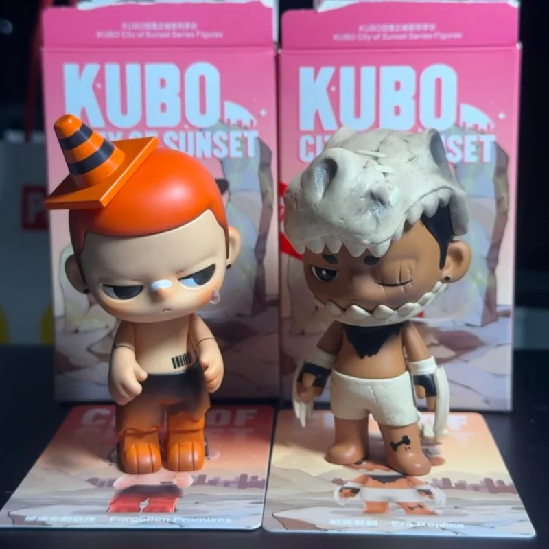 حقيقية Popmart Kubo مدينة الغروب صندوق أعمى سلسلة العصرية لعبة لطيف دمية سطح المكتب زخرفة تحصيل نموذج المرآب عدة هدية