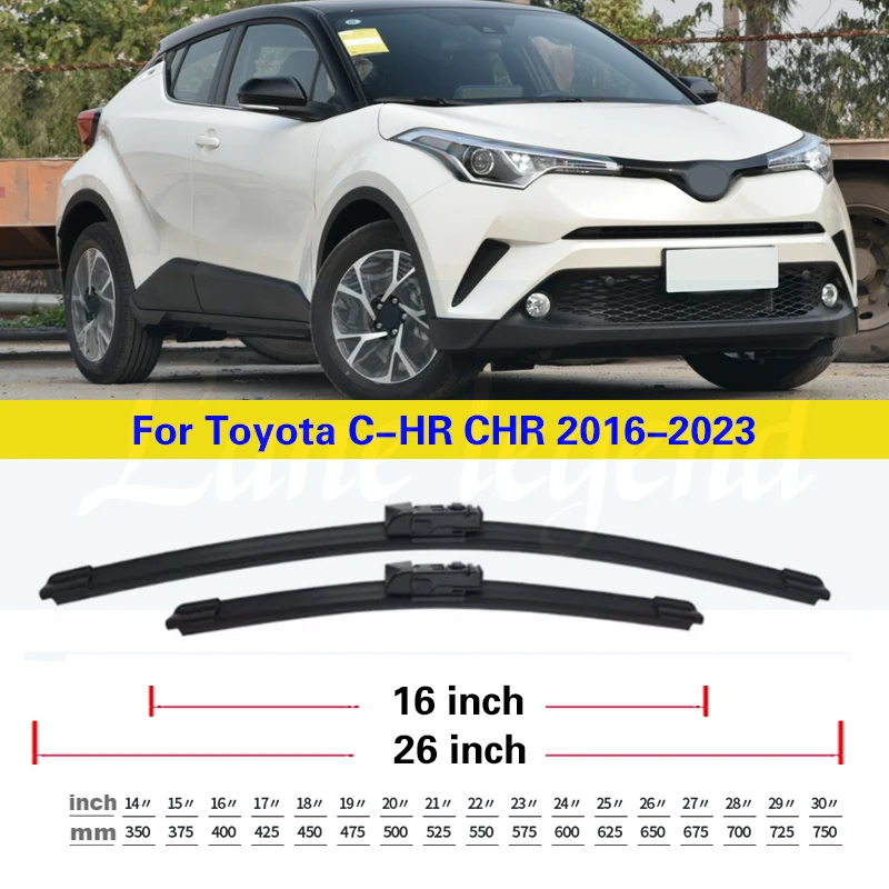 Wiper LHD Front Rear Wiper Blades Set For Toyota C-HR CHR 2016 - 2023 Windshield Windscreen Window Brushes 2021 2022 26\