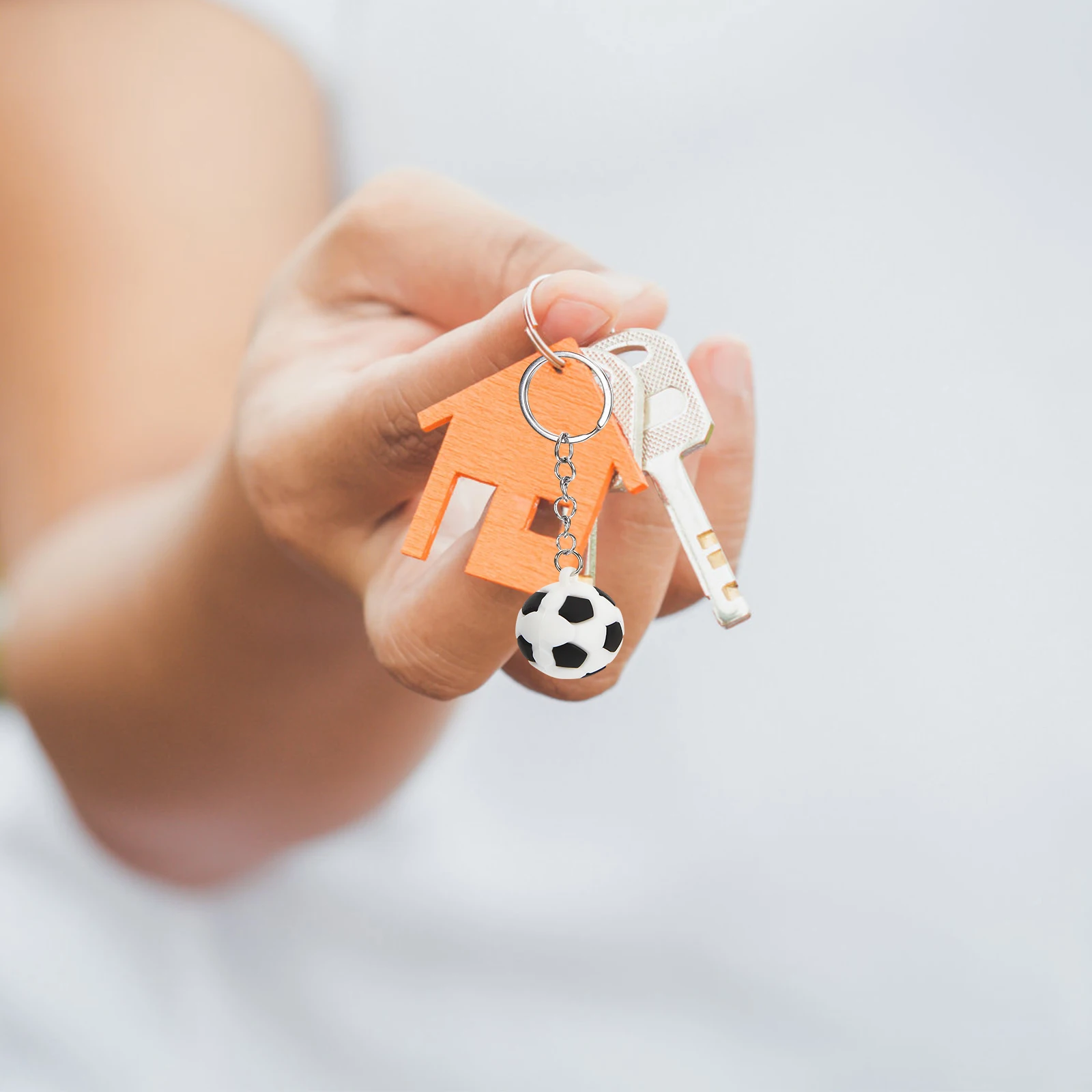 

12 Pcs Soft Rubber Toys Bag Pendant Hanging Keychain Decor Football Keyrings Decoration Sports Fans Gift Color