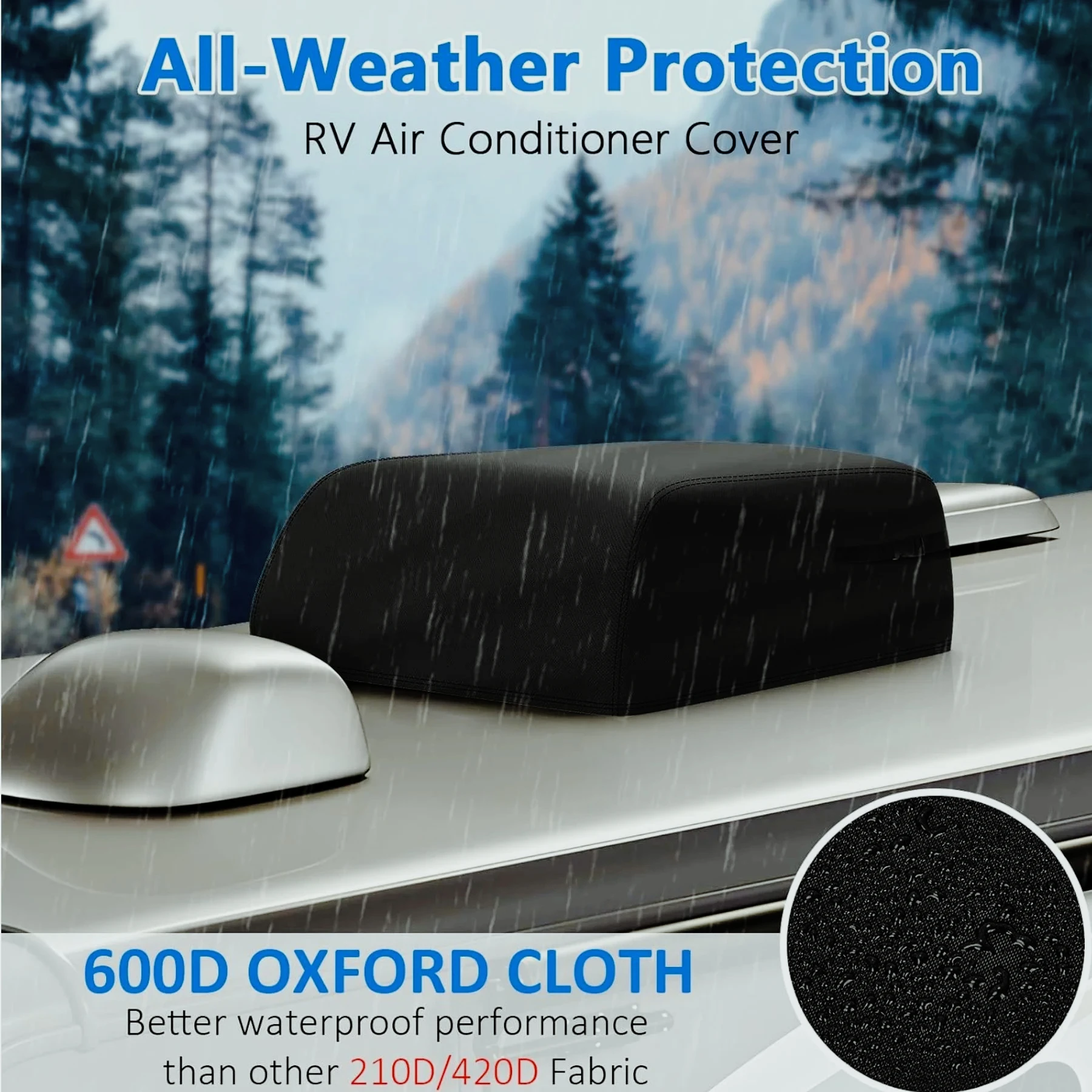 

PL-Cubierta protectora para aire acondicionado con cordón y hebilla RV, cubierta para aire acondicionado exterior a prueba po
