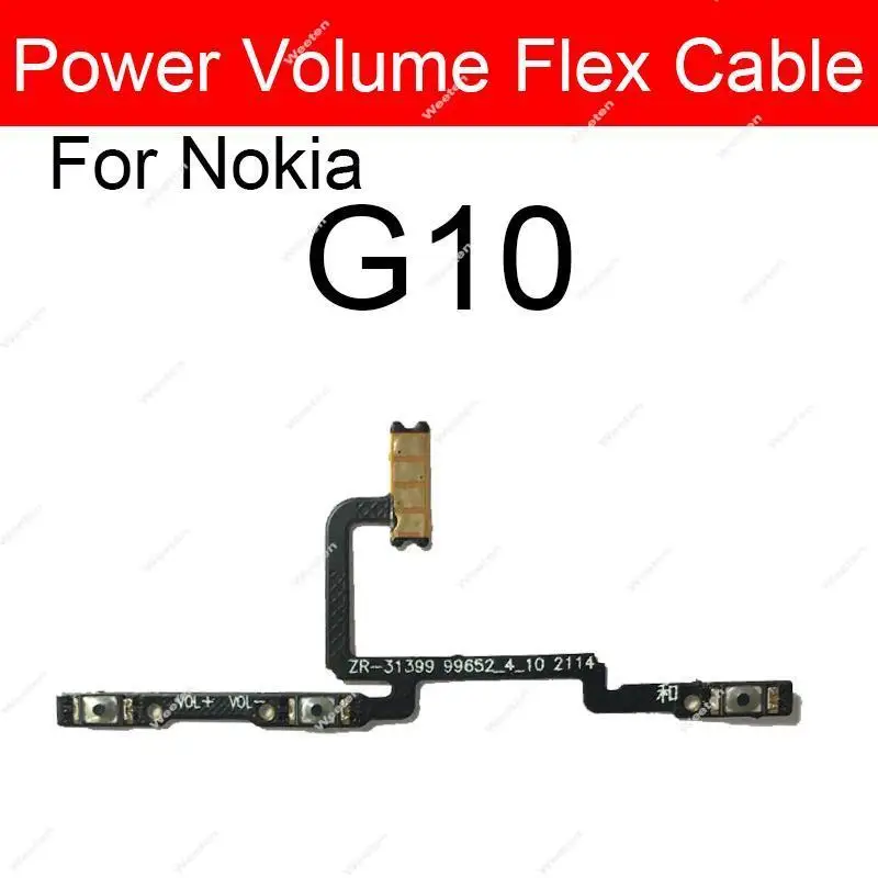Volume Power Side Button Flex Cable For Nokia G10 G20 G50 G11 G21 On Off Power Volume Key Flex Ribbon Replacement Parts
