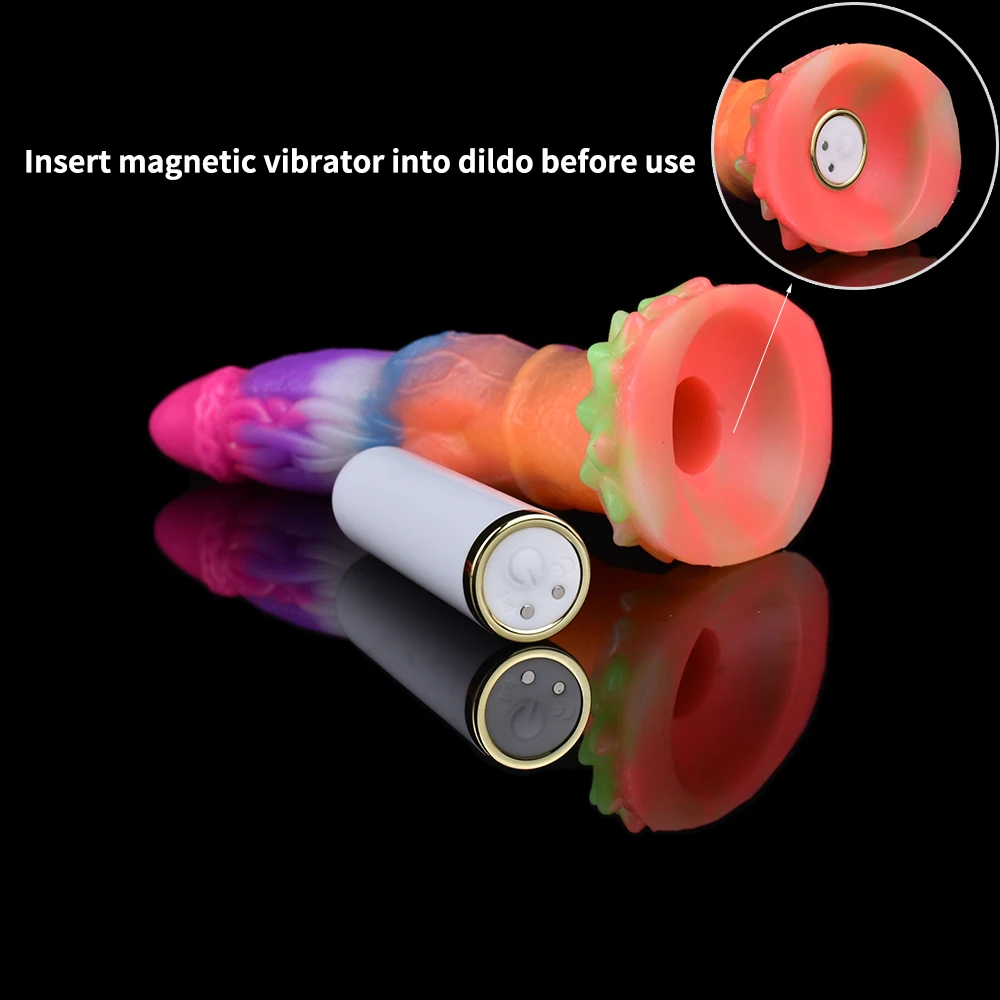 QKKQ Small Luminous Vibrating Dildo Soft Silicone Wireless Masturbator Vaginal Massage USB Rechargeable Female Sex Toys