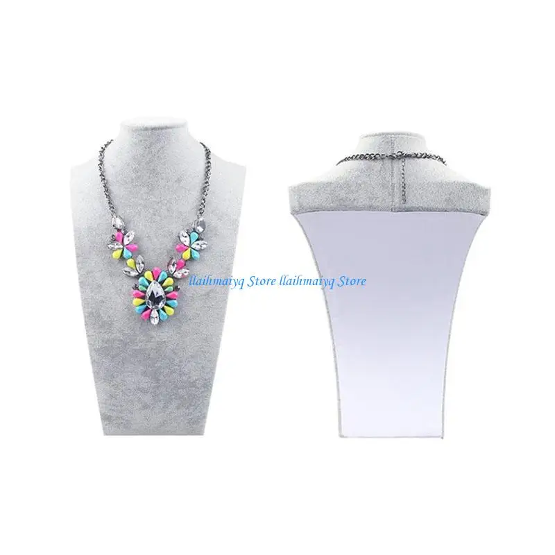 573B 3D Necklace Jewelry Display Bust Stand Freestanding Pendant Chain Chokers Lockets Holder Storage