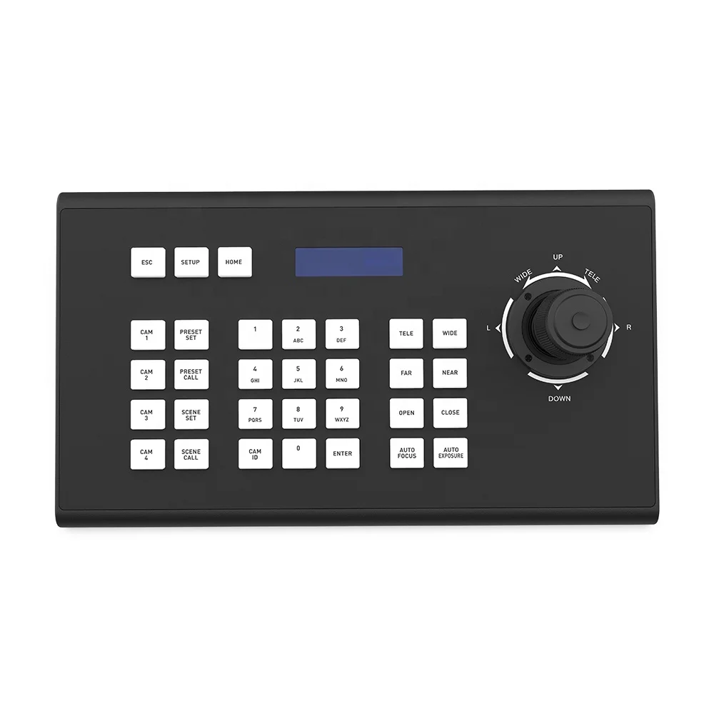 4Axis High Speed PTZ Joysticks Controllers for Video Conference System PTZ Camera RS232 Keyboard with LCD Display