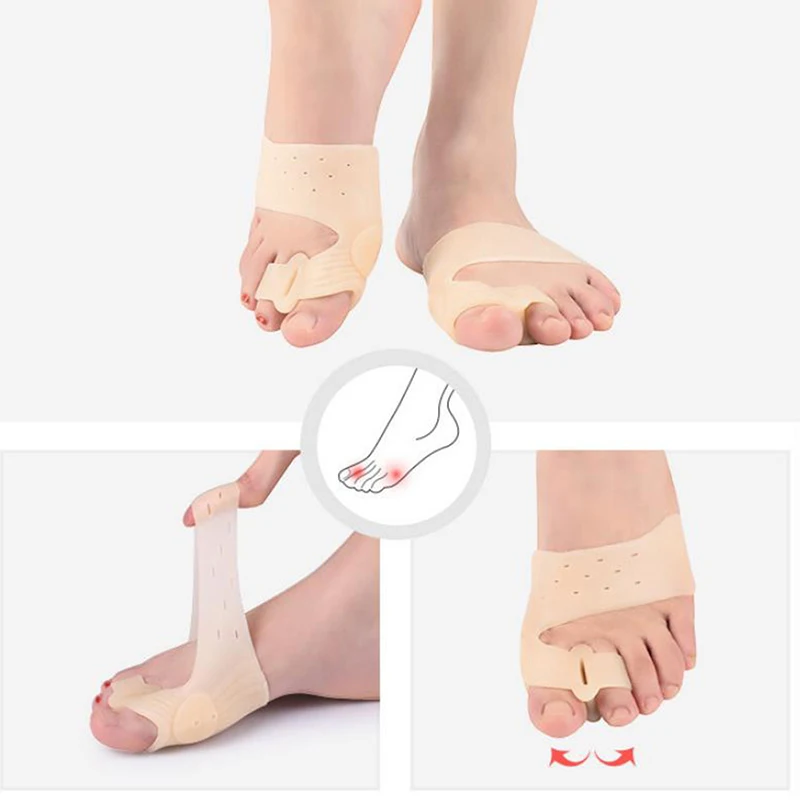 2 Stuks Siliconen Bunion Corrector Teen Separator Teen Teen Valgus Voor Teen Haluksy Vinger Separator Hallux Valgus Corrector