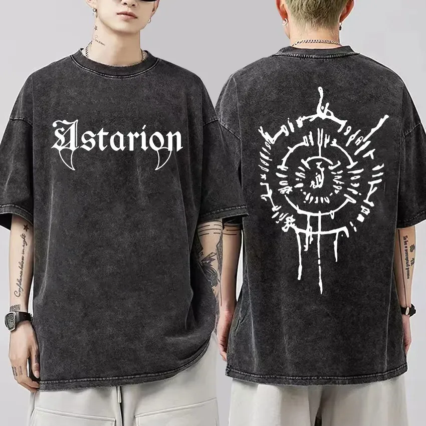 Vintage Washed Astarion Graphic T Shirts Men's Classic Style Short Sleeve T-Shirt High Quality Unisex Oversized Tees Streetwear