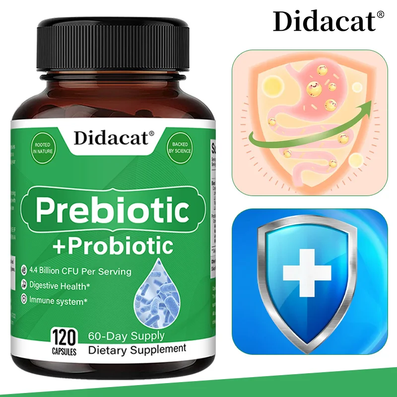 Prebiotics and Probiotics Supplement - Helps with Digestion, Gut, Immune System Health, and Promotes Nutrient Absorption