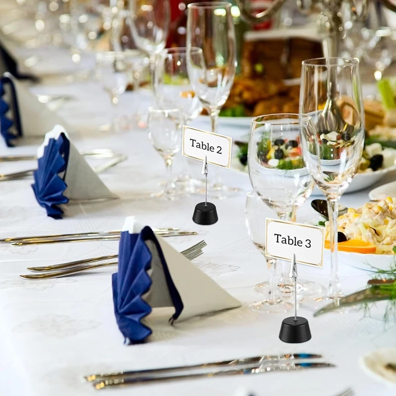 حامل بطاقة مكان مع مشبك ، صورة ، مشابك مذكرات ، قاعدة خشبية ، حامل رقم الطاولة ، قائمة طعام ، ديكور حفل زفاف ، 24: من