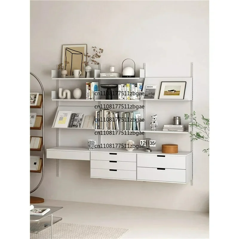 Movable Display Shelf Storage Shelf  Track Bookshelf Simple Invisible Wall Mounted Lifting Shelf