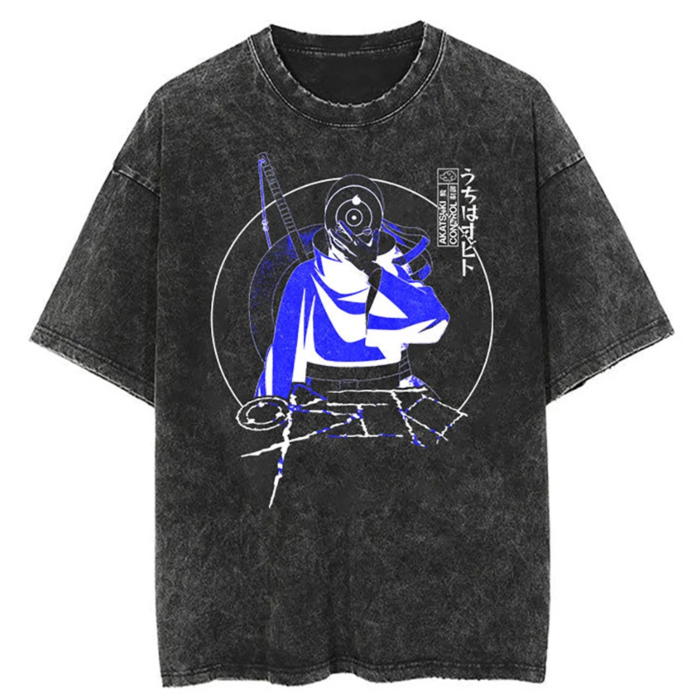 Hip Hop Streetwear T Shirt Japanese Anime Naruto Print T-Shirt Men Harajuku Cotton Tshirt Summer Short Sleeve Tops Tees
