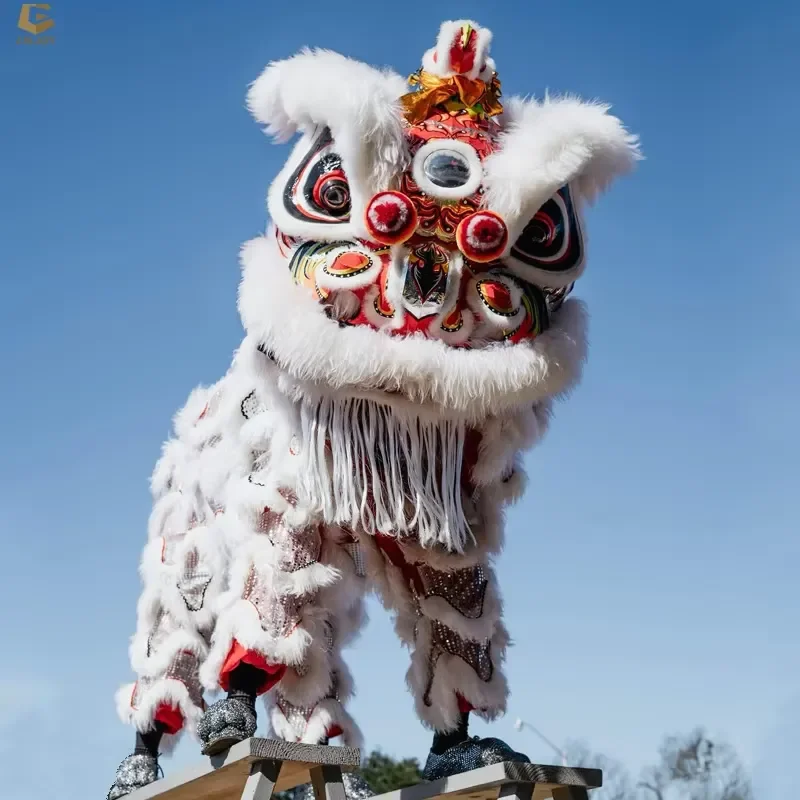 LD09 Traditional Chinese Lion Dance Costume Adult Wool Head for Spring Festival Celebration Performance Party Folk Art Show
