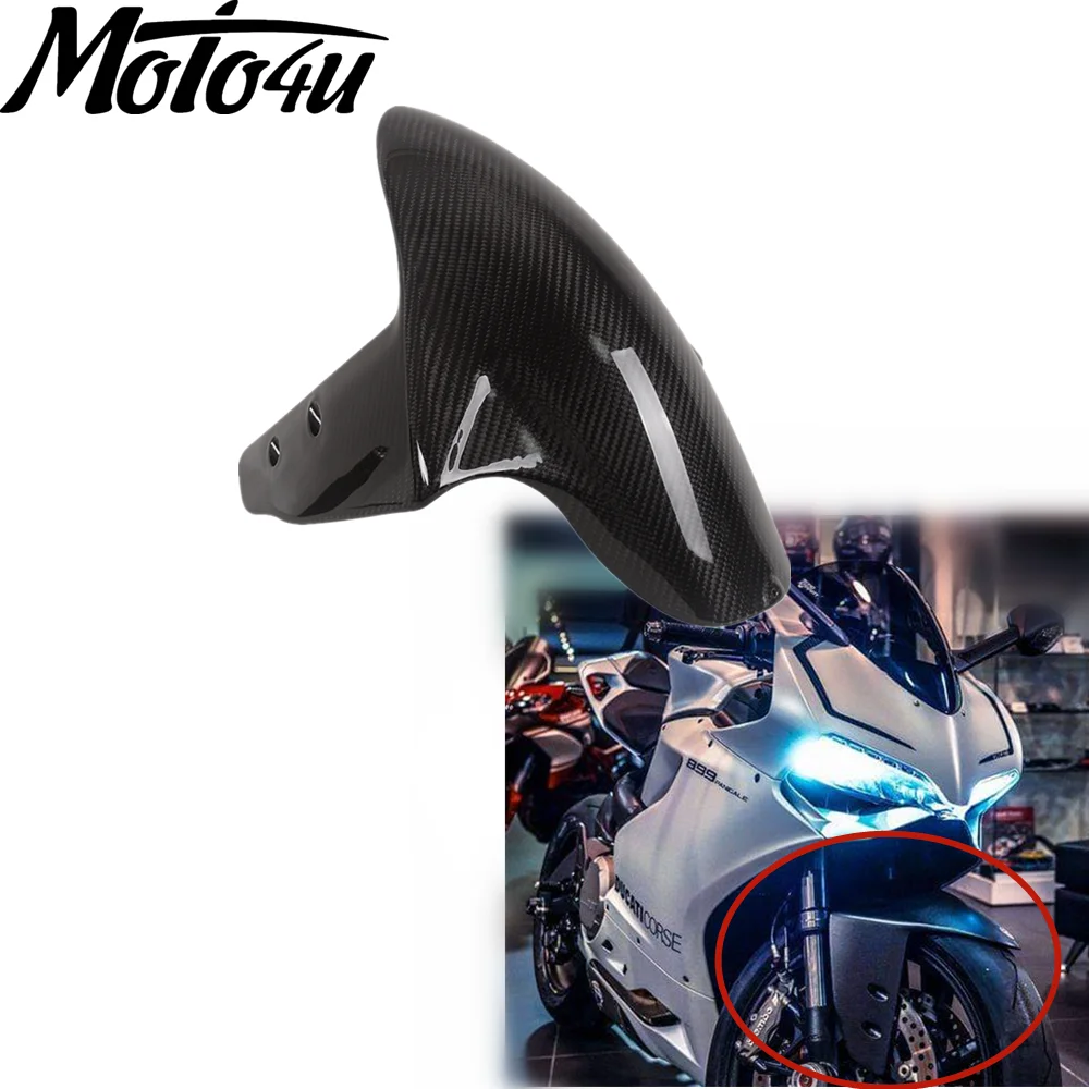 

MOTO4U Real Carbon Fiber Front Fender Mud Guard Fairing For Ducati Panigale 899 959 1199 1299