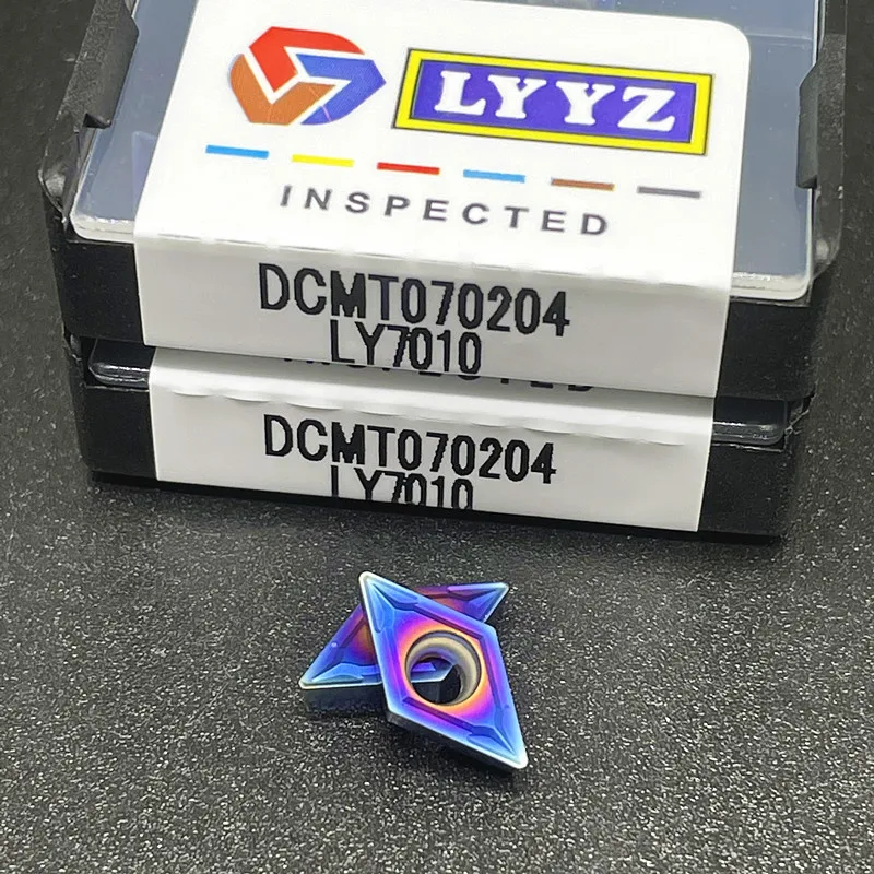 Высокое качество DCMT 070204   DCMT 070208    Нано-синяя резьбовая вставка, лезвие из цементированного карбида, лезвие для инструмента с ЧПУ DCMT 070204   DCMT 070208